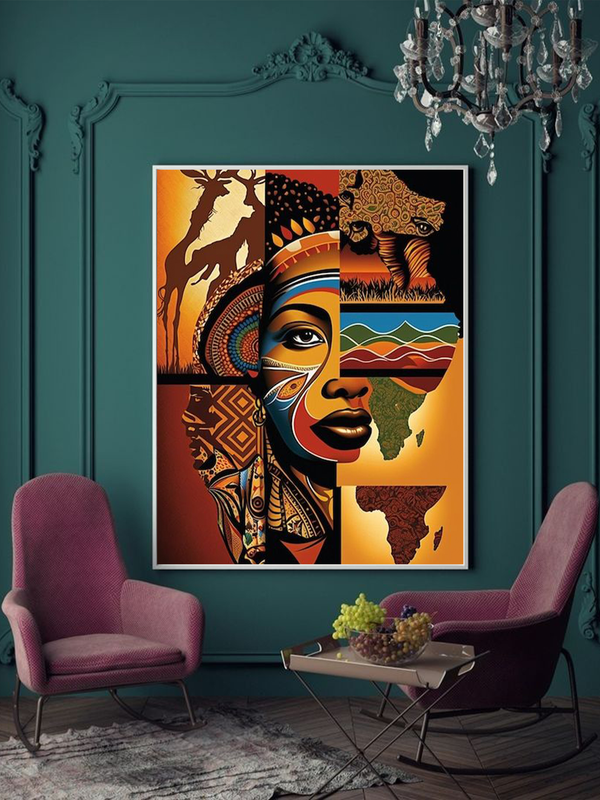 Tableau Artistique Africain – Essence de l’Afrique (50x75 cm)